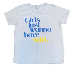 J.‎ Crew Women's Collector Tee Girls Just Wanna Have Sun Graphic Pink Size Small